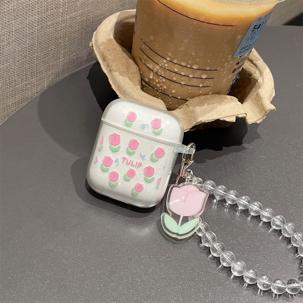 One Vỏ Bảo Vệ Hộp Sạc Tai Nghe airpods pro2 pro airpods 1 / 2 airpods 3 Hình Bó Hoa Lấp Lánh Dễ Thương Ốp