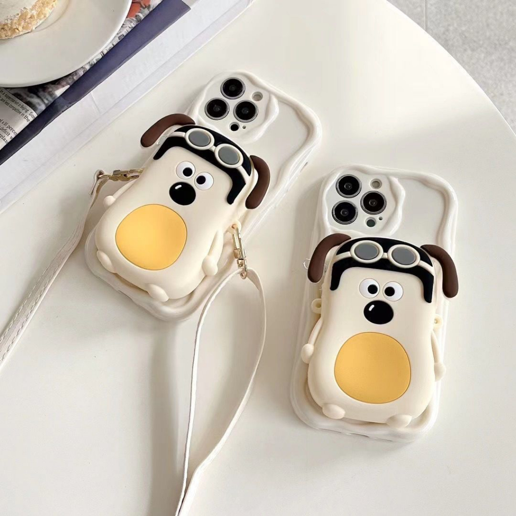 Túi nhỏ ví đựng dây buộc iphone 11 12 13 14 15 pro max xr x xs max 7 8 plus headmaster dog wallet with strap anti-lost phone cover