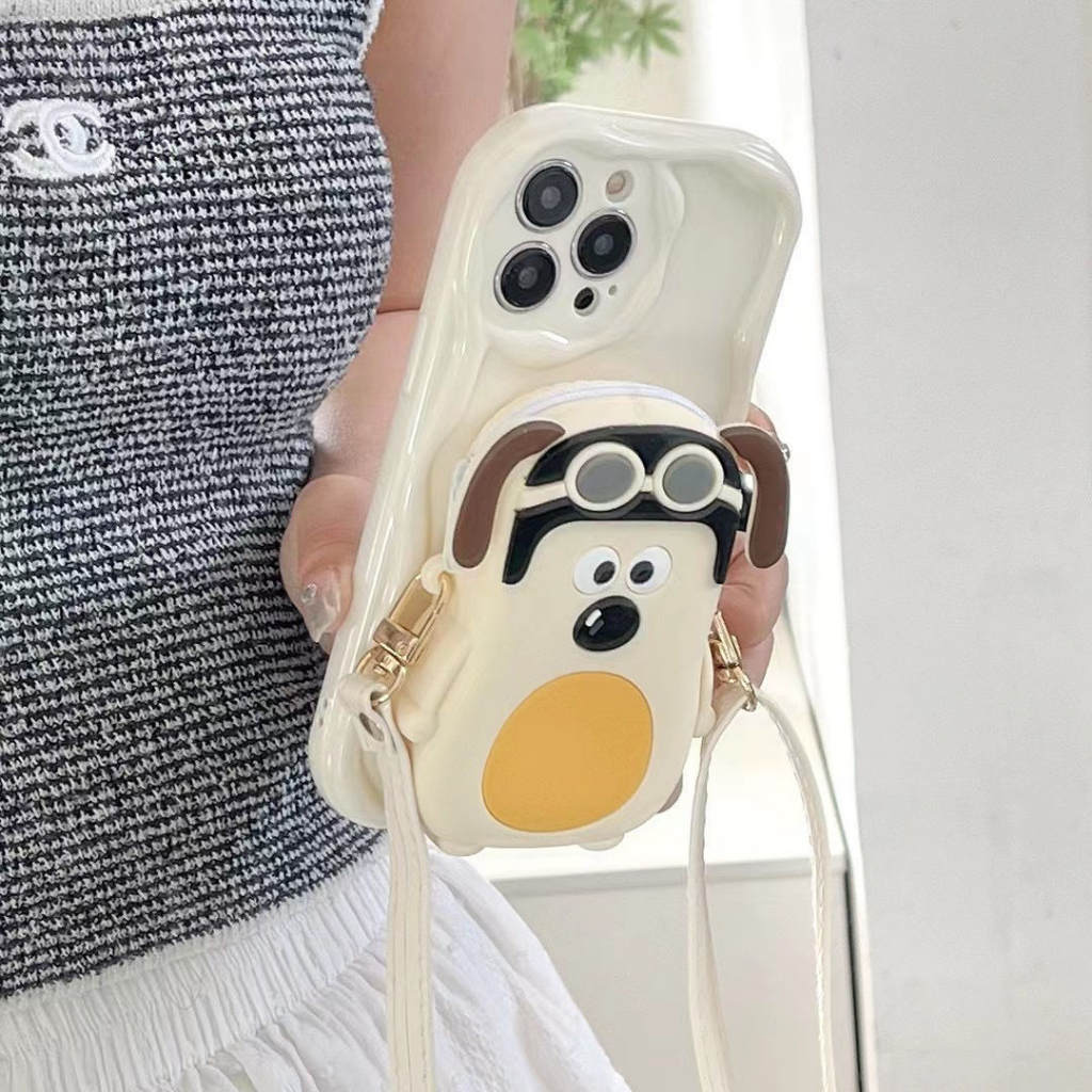 Túi nhỏ ví đựng dây buộc iphone 11 12 13 14 15 pro max xr x xs max 7 8 plus headmaster dog wallet with strap anti-lost phone cover