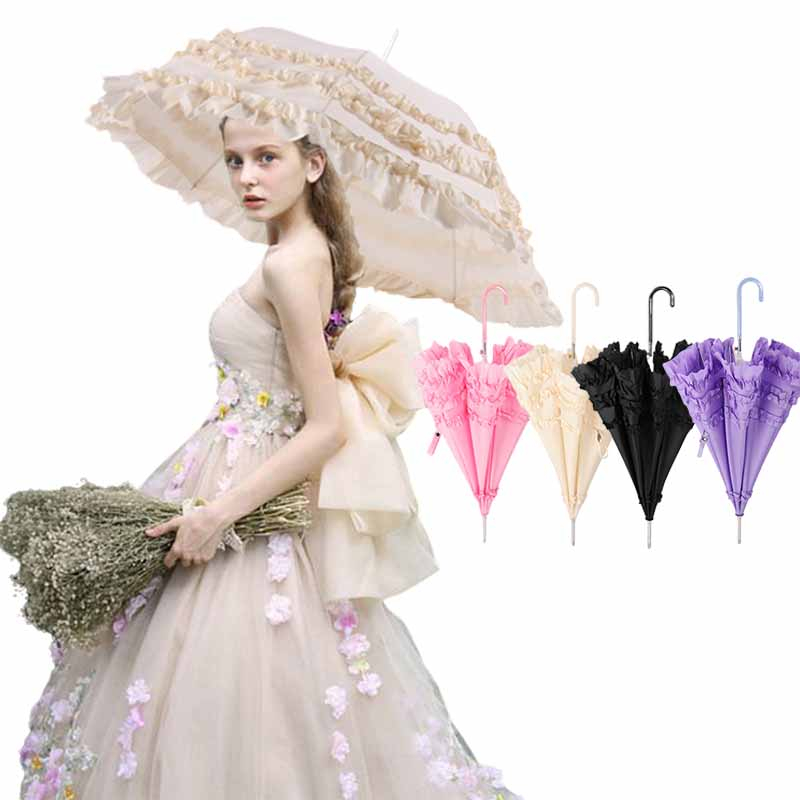 Ô ren cưới phong cách châu âu cô dâu công chúa ô ren viền nắng mưa sử dụng kép ô che nắng lolita ô ren