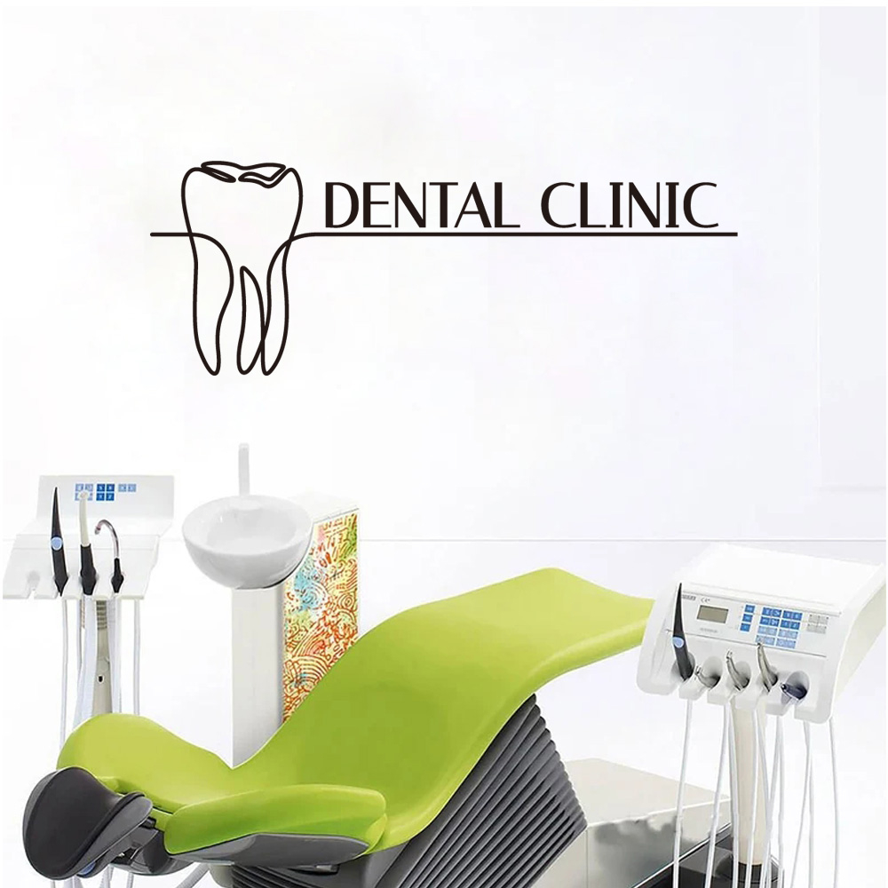 Trang trí cửa hàng nha khoa, trang trí răng, dán tường và trang trí bệnh viện rất thẩm mỹ.