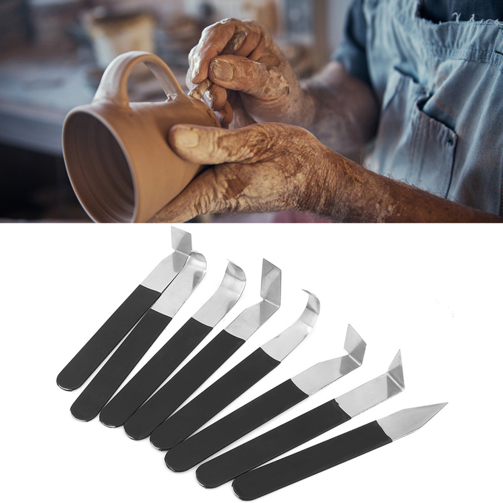 NiceOne Bộ 8 món dao sửa chữa bằng thép không gỉ điêu khắc bằng đất sét Dụng cụ làm gốm