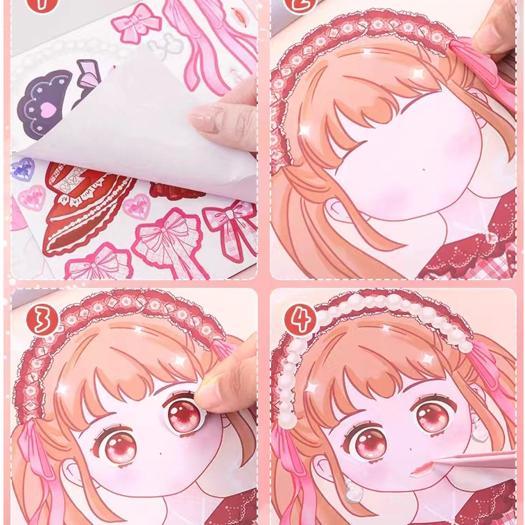 Sticker Dán Trang Trí Hình Công Chúa Dễ Thương Cho Bé Gái 3-10 Tuổi