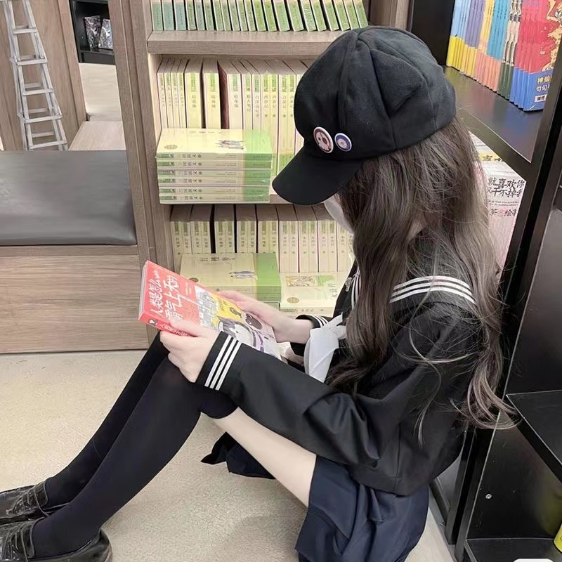 Nhật bản mới harajuku y2k mũ đen phim hoạt hình tai mèo mũ bóng chày mũ cô gái ngọt ngào dễ thương