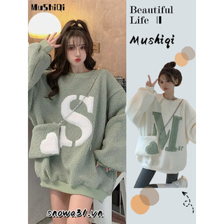 Mushiqi Áo sweater Lông Cừu Dày Dặn Thời Trang Dành Cho Nữ