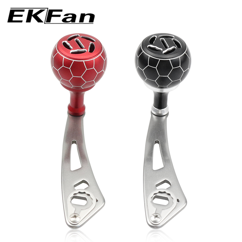 EKfan Tay cầm cuộn câu cá phù hợp 8 * 5 abu Daiwa 7 * 4 Shimano DIY Mồi đúc các bộ phận cuộn câu cá Chiều dài cánh tay 90MM Đường kính núm 32mm Làm bằng hợp kim nhôm