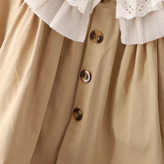 Áo Khoác Gió Cổ Lá Sen Thời Trang Xuân Thu 2023 Cho Bé Gái