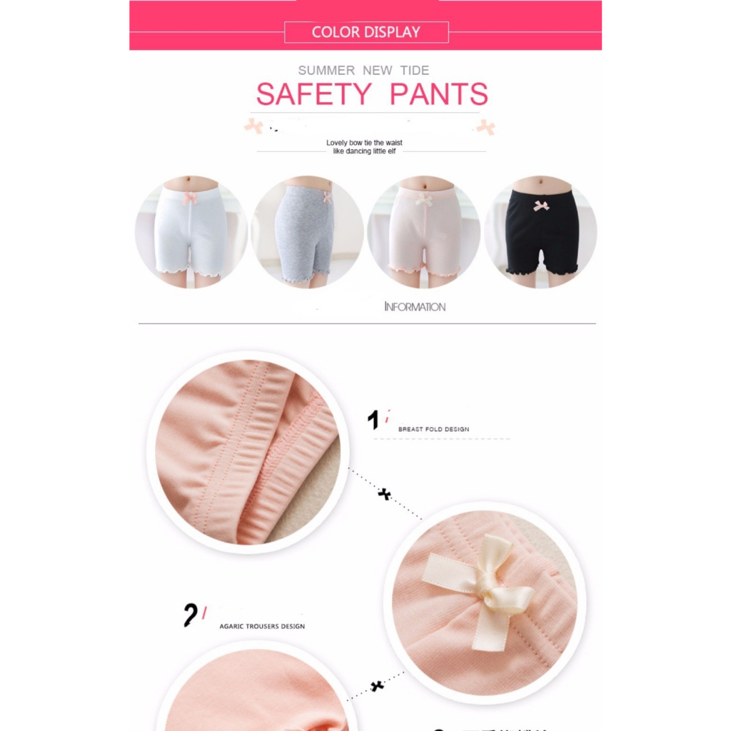Quần Sooc cotton Co Giãn Dễ Thương An Toàn Dành Cho Bé Gái