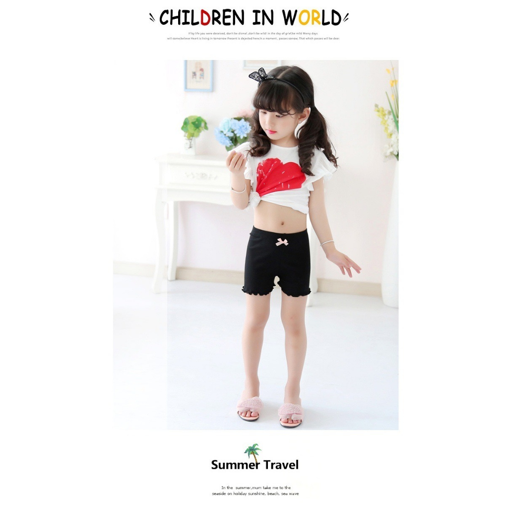 Quần Sooc cotton Co Giãn Dễ Thương An Toàn Dành Cho Bé Gái