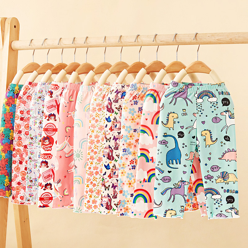 Dễ Thương Quần Legging cotton In Họa Tiết Kỳ Lân / Dâu Tây Xinh Xắn Chất Lượng Cao Cho Bé Gái