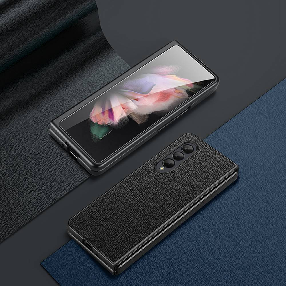 Vỏ da chính hãng samsung galaxy z fold 5 fold5 bao da thật bao da gấp chống rơi bảo vệ