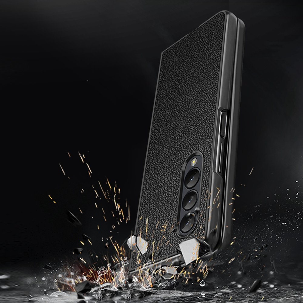 Vỏ da chính hãng samsung galaxy z fold 5 fold5 bao da thật bao da gấp chống rơi bảo vệ