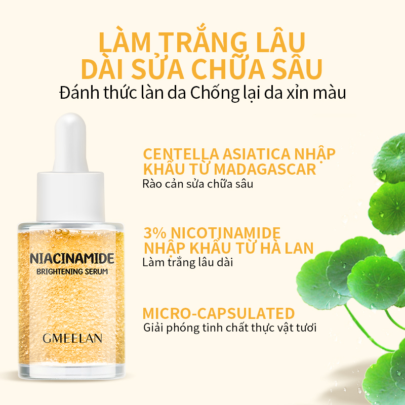 GMEELAN Serum dưỡng da Niacinamide Tinh chất 30ml Niacinamide Essence làm sáng da thu nhỏ lỗ chân lông