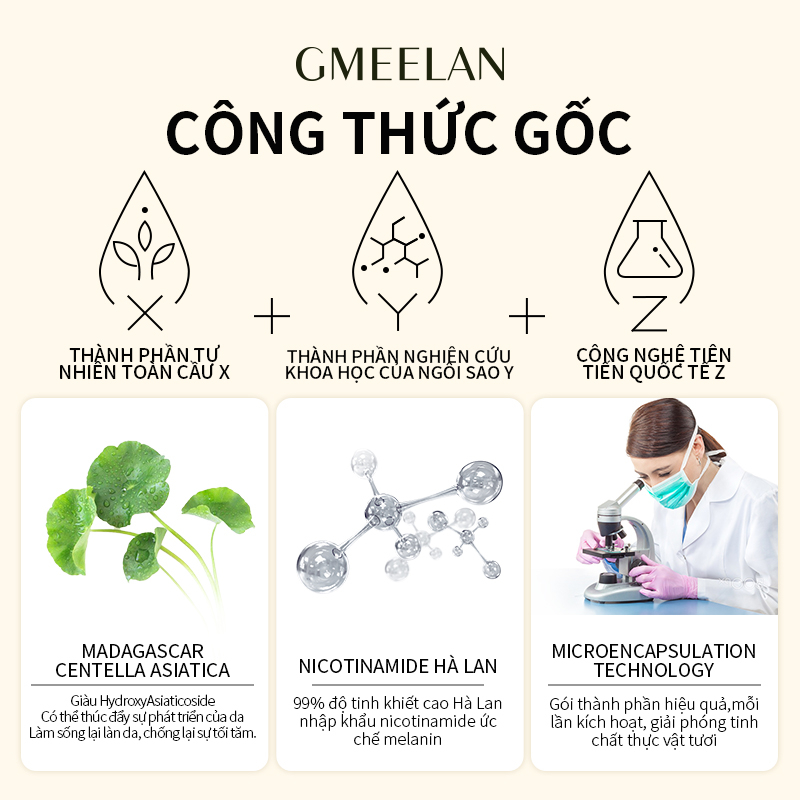 GMEELAN Serum dưỡng da Niacinamide Tinh chất 30ml Niacinamide Essence làm sáng da thu nhỏ lỗ chân lông