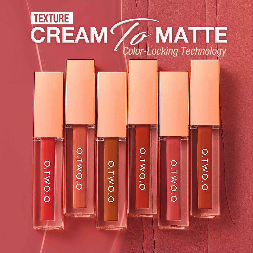 O.TWO.O Mini Lip Glaze Mịn màng và lâu trôi Không dính cốc Matte Lip Glaze 2 cái 1 cái 2.5g