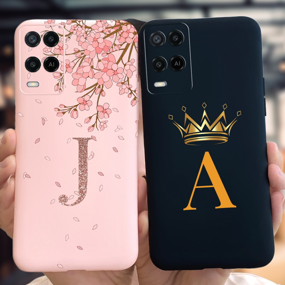 Đối với ốp lưng oppo a54 4g cph2239 chữ dễ thương crown ốp chống sốc silicon mềm cho oppo a54 2021 a