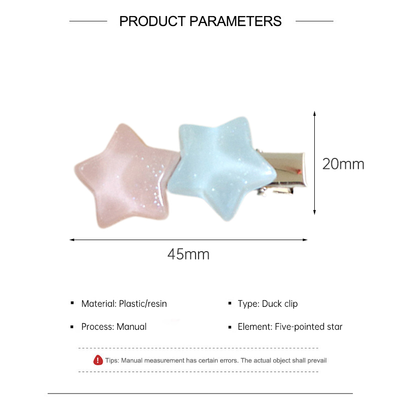 Kẹp Tóc Hình Ngôi Sao Năm Cánh Màu Sắc y2k Dễ Thương Dành Cho Bé Gái