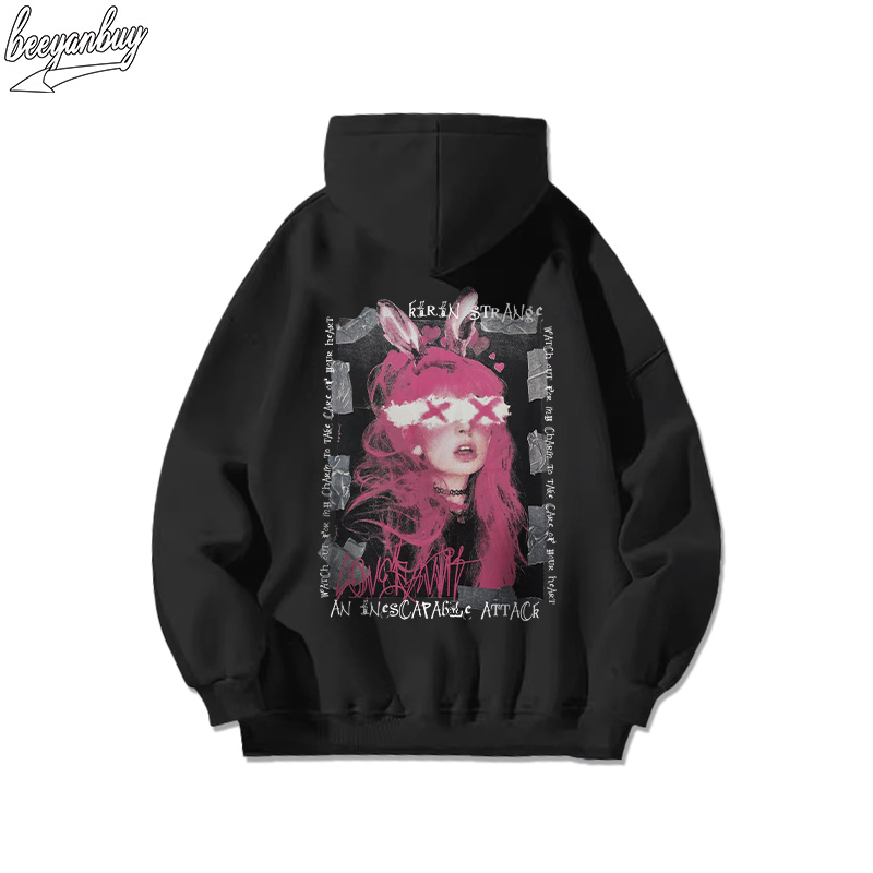 Áo Hoodie Cotton nam BEEYANBUY áo nỉ tay dài bigsize in hình cổ tròn unisex 100% cotton-V0003
