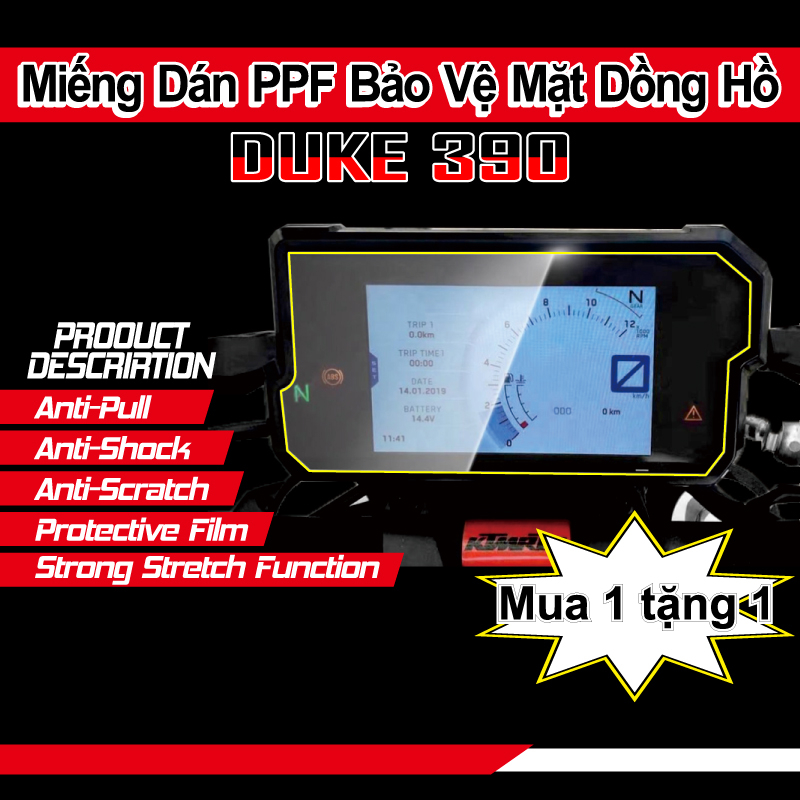 (mua 1 tặng 1) ktm duke390 790 Miếng Dán PPF Bảo Vệ Mặt Dồng Hồ bảng điều khiển đồng hồ tốc độ bảo vệ dụng cụ dán phim chống xước
