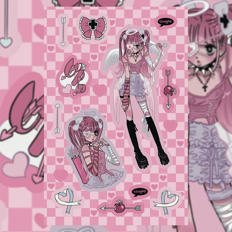 Nhân vật domi hàn quốc nhãn dán sách trang bên trong nhãn dán phim hoạt hình cô gái mát mẻ ngọt ngào tự làm nhãn dán trang trí