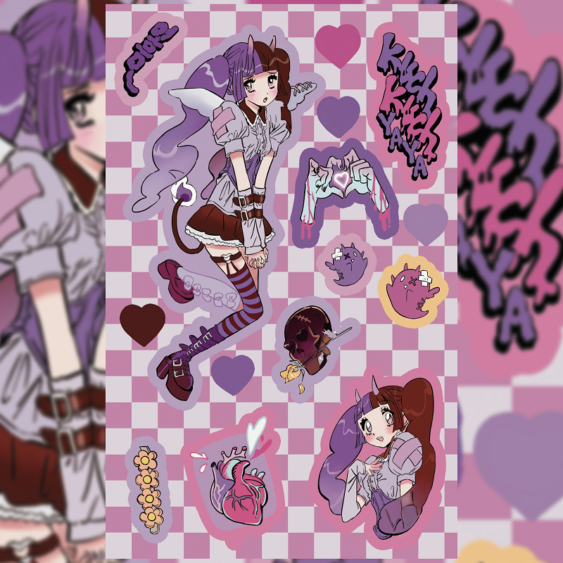 Nhân vật domi hàn quốc nhãn dán sách trang bên trong nhãn dán phim hoạt hình cô gái mát mẻ ngọt ngào tự làm nhãn dán trang trí