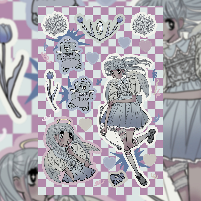 Nhân vật domi hàn quốc nhãn dán sách trang bên trong nhãn dán phim hoạt hình cô gái mát mẻ ngọt ngào tự làm nhãn dán trang trí