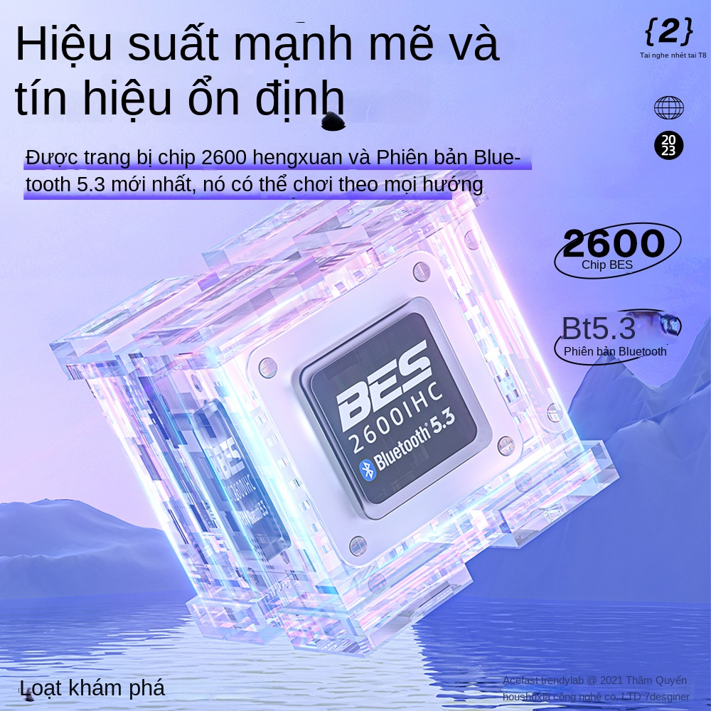 Tai Nghe Nhét Tai Bluetooth 5.3 Có Đèn LED