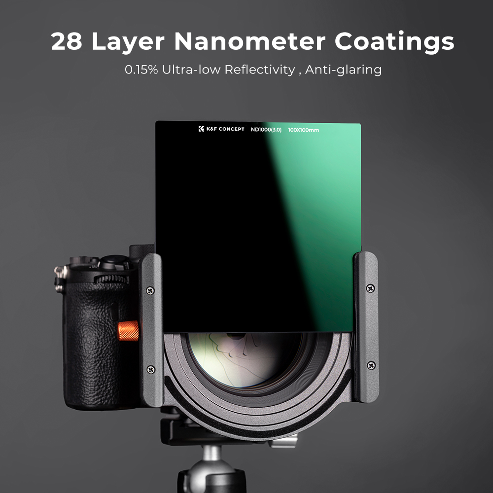 Kính Lọc nd4 / nd8 / nd16 / nd64 / nd1000 / nd2000 / nd32000 Hình Vuông 100x100mm Cho Máy Ảnh Kèm 28 Khung Vỏ Bọc