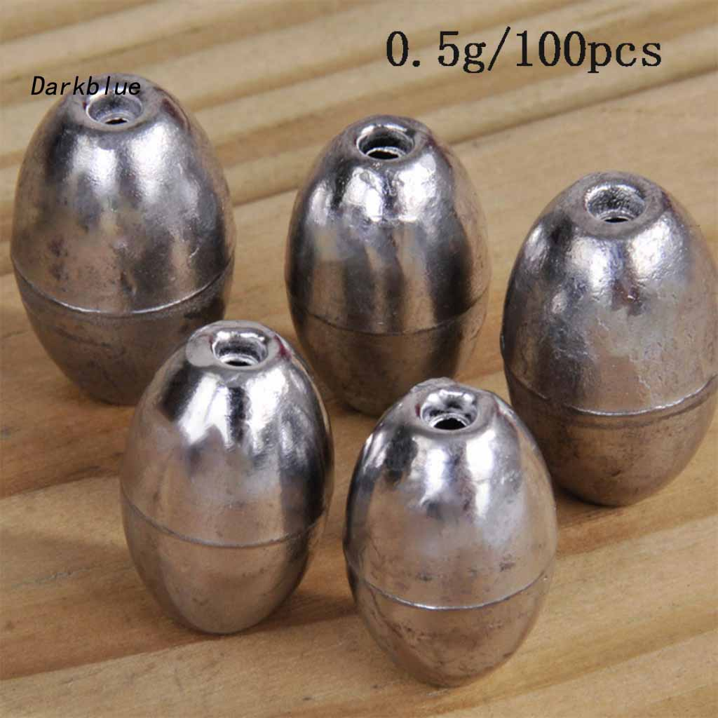 Set 100 Chì Câu Cá Hình Ô Liu Màu Xanh Đậm