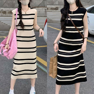 Đầm dài GJCUTE không tay kẻ sọc gợi cảm