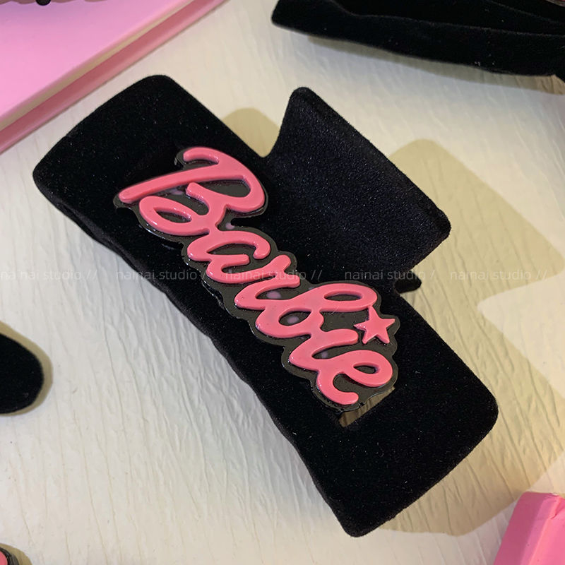 Dòng kẹp tóc phong cách barbie ~ băng đô nhung đen kẹp bên hông y2k dopamine phụ kiện tóc mũ đội đầu