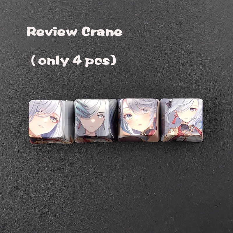 Genshin impact keycap r4 five side dye sub pbt phím cá tính tám vị thần son chạm khắc sấm sét nói chung quả óc chó thần bên trong anime keycap