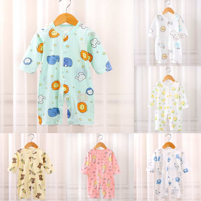 Áo liền quần cotton dễ thương cho bé đồ ngủ dài tay cho bé