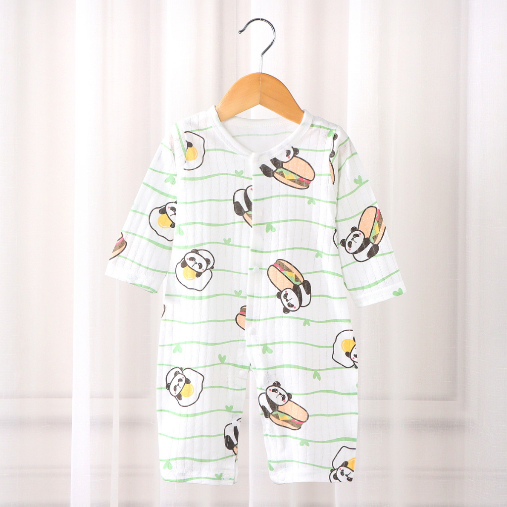 Áo liền quần cotton dễ thương cho bé đồ ngủ dài tay cho bé