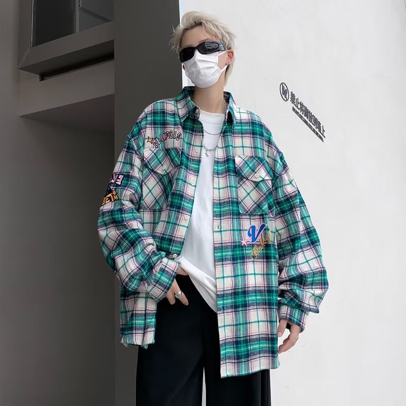Áo Sơ Mi Tay Dài Thêu Chữ m-2xl Hai Màu Sắc Thời Trang Mùa Hè Cho Nam