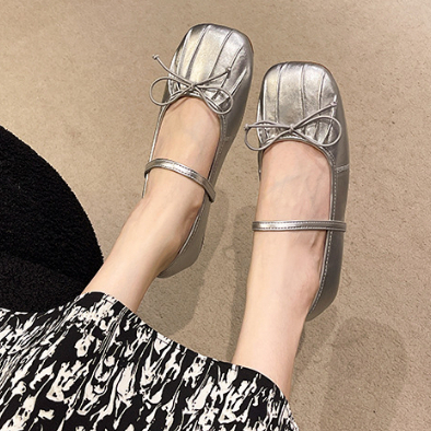 One more shoes⭐Giày Búp Bê Đế Mềm Thắt Nơ Phong Cách Pháp