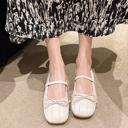 One more shoes⭐Giày Búp Bê Đế Mềm Thắt Nơ Phong Cách Pháp