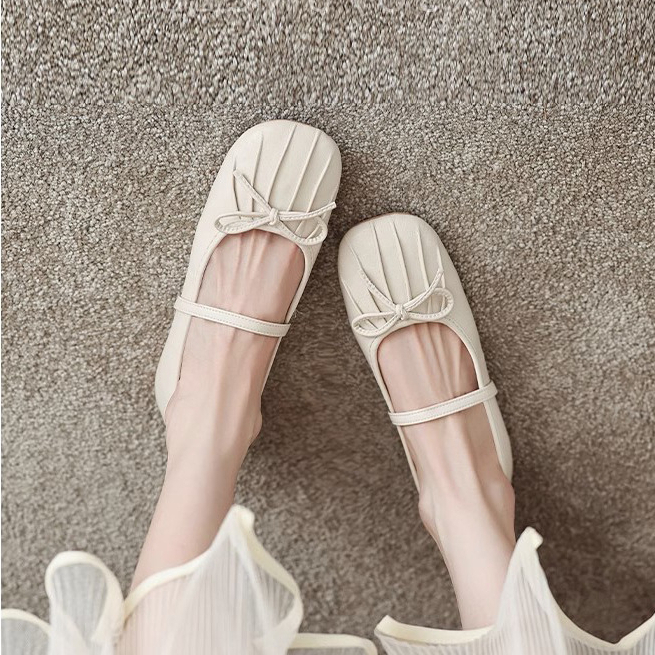 One more shoes⭐Giày Búp Bê Đế Mềm Thắt Nơ Phong Cách Pháp