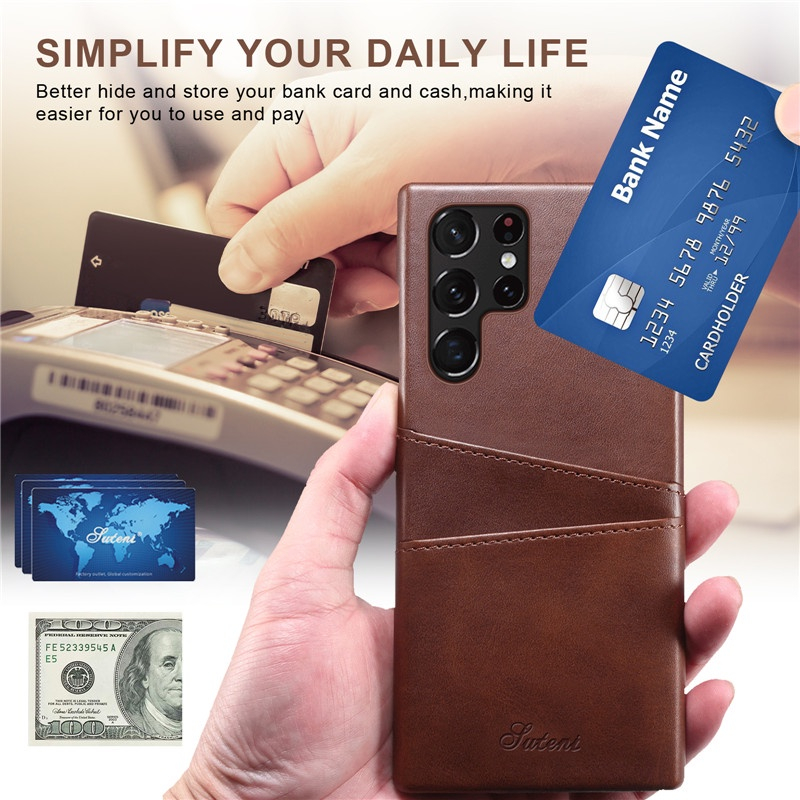 Bao da cổ điển cho samsung s23 ultra s23 + s22 ultra galaxy note 20 ulltra note 10+ Note 9 Note 8 s20 s21 bao đựng thẻ