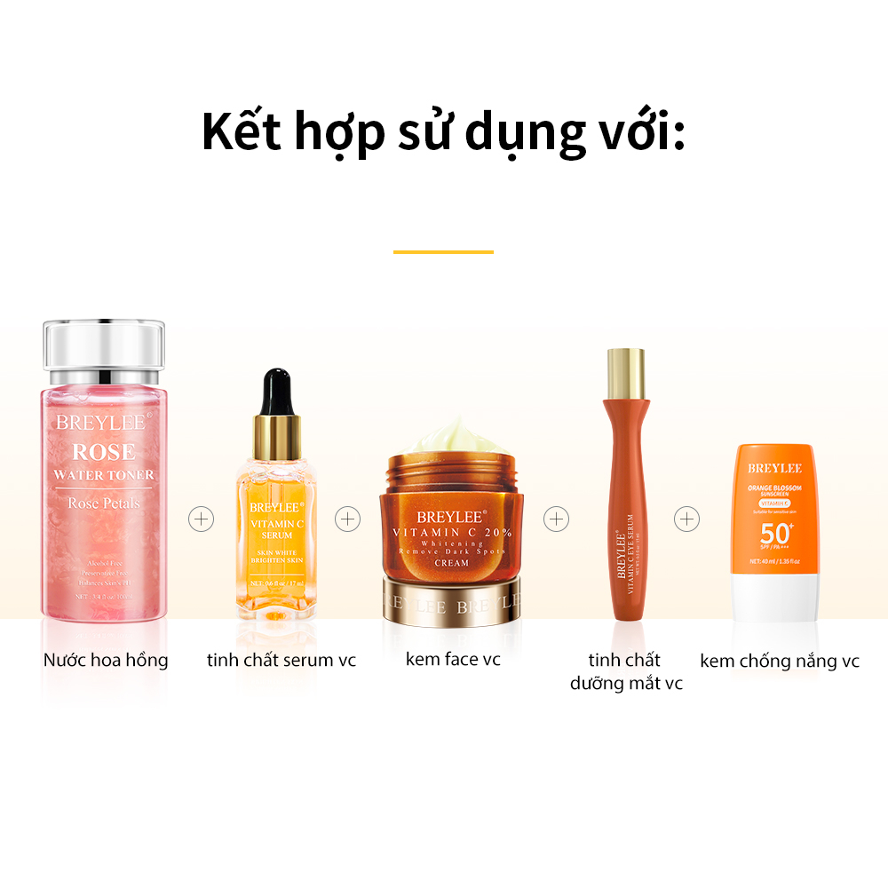 Kem Dưỡng Trắng Da Mặt 20% Vitamin C  Breylee Ngày Đêm Làm Sáng Và Đều Màu 40g