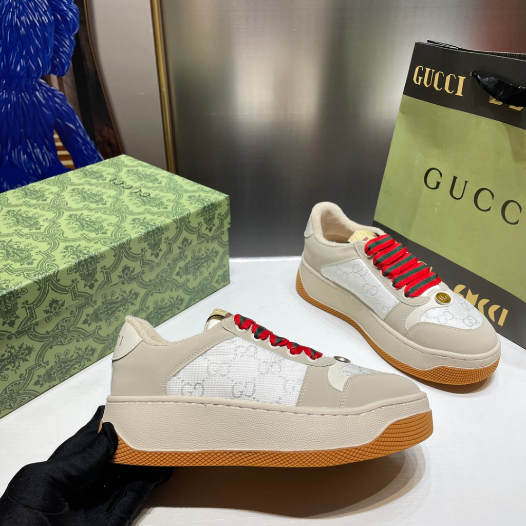 Giày Da gucci Đế Dày Thoải Mái Mũi Tròn Cột Dây 8 Màu Sắc Thời Trang Tùy Chọn Cho Nam Và Nữ