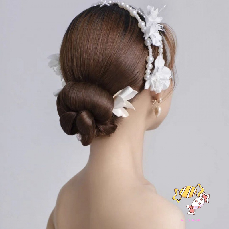 YADORNOS Set 2 Món Trang Sức Gồm Bông Tai + Dây Buộc Tóc Hình Hoa Ngọt Ngào Cho Nữ