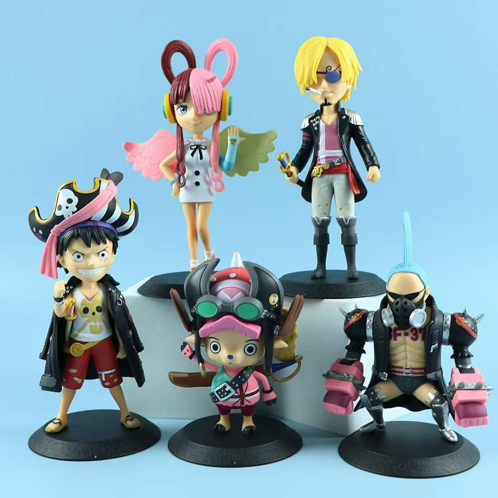 5 cái / bộ 18 cm anime one piece film red hình luffy sanji uta zoro tony tony chopper franky brook ace q phiên bản pvc hình hành động mô hình đồ chơi búp bê