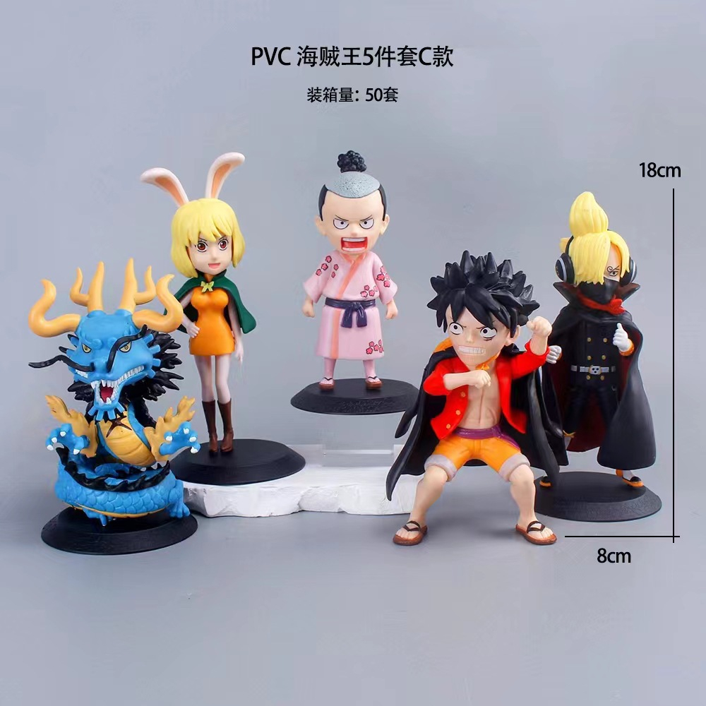 5 cái / bộ 18 cm anime one piece film red hình luffy sanji uta zoro tony tony chopper franky brook ace q phiên bản pvc hình hành động mô hình đồ chơi búp bê