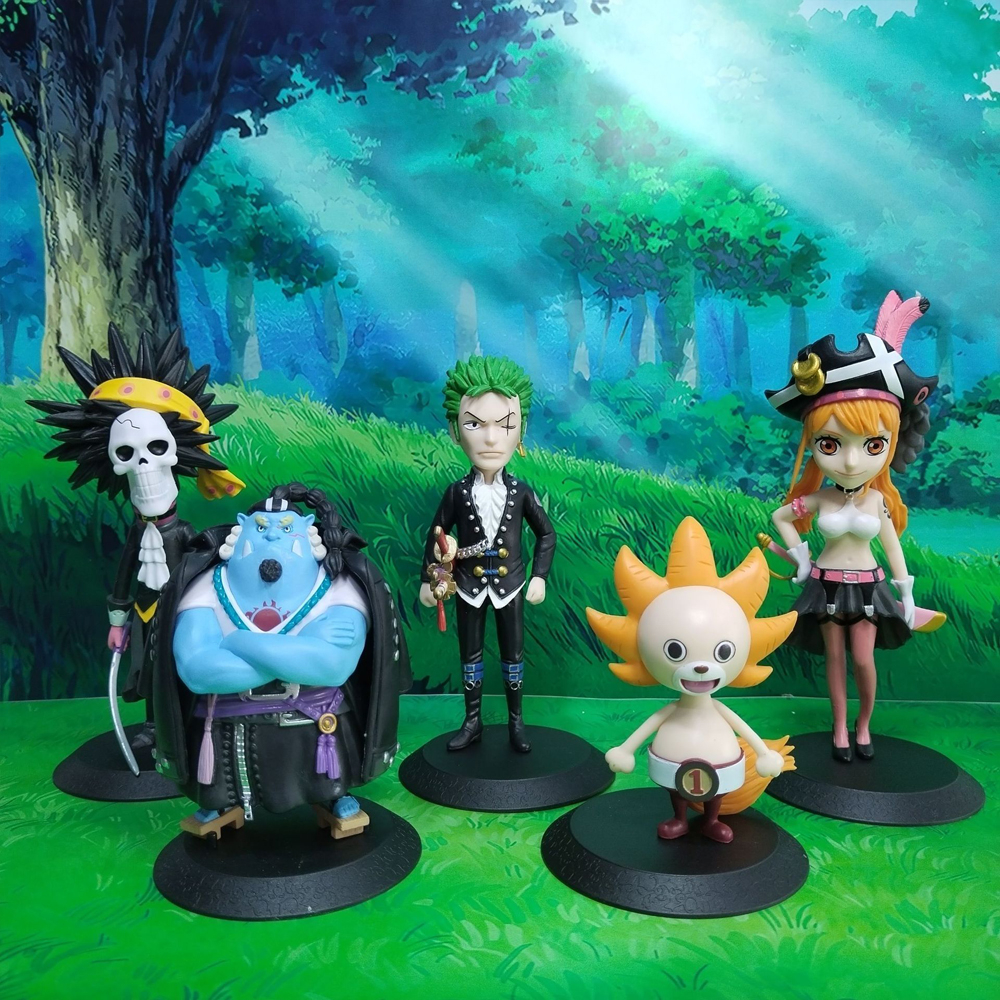 5 cái / bộ 18 cm anime one piece film red hình luffy sanji uta zoro tony tony chopper franky brook ace q phiên bản pvc hình hành động mô hình đồ chơi búp bê
