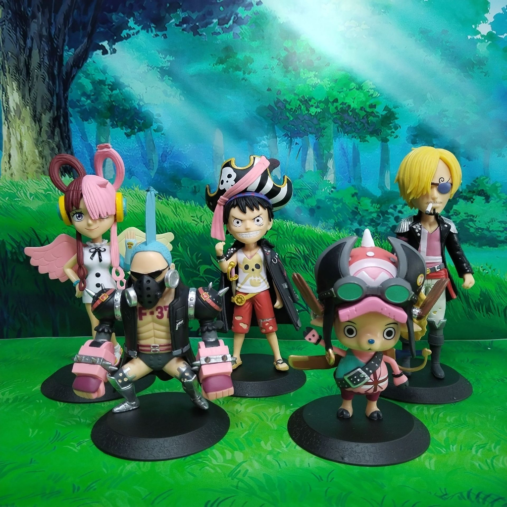 5 cái / bộ 18 cm anime one piece film red hình luffy sanji uta zoro tony tony chopper franky brook ace q phiên bản pvc hình hành động mô hình đồ chơi búp bê