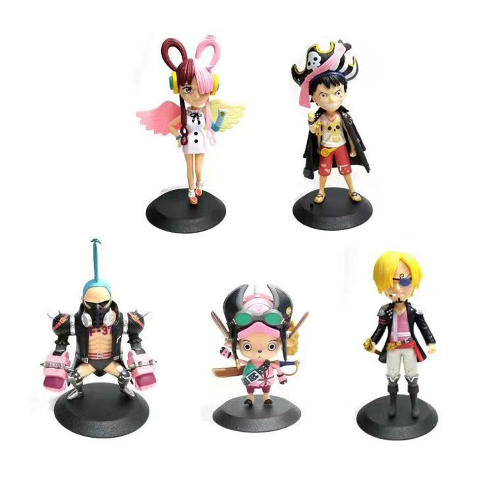 5 cái / bộ 18 cm anime one piece film red hình luffy sanji uta zoro tony tony chopper franky brook ace q phiên bản pvc hình hành động mô hình đồ chơi búp bê