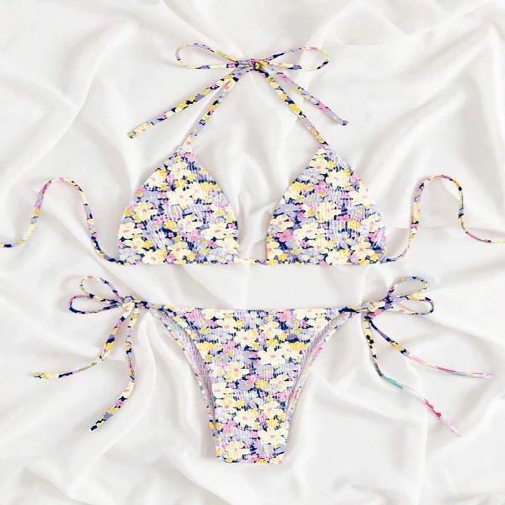 Áo tắm nữ in xẻ tà gợi cảm áo ngực nữ và bộ bikini quần lót để lặn bơi ngoài trời