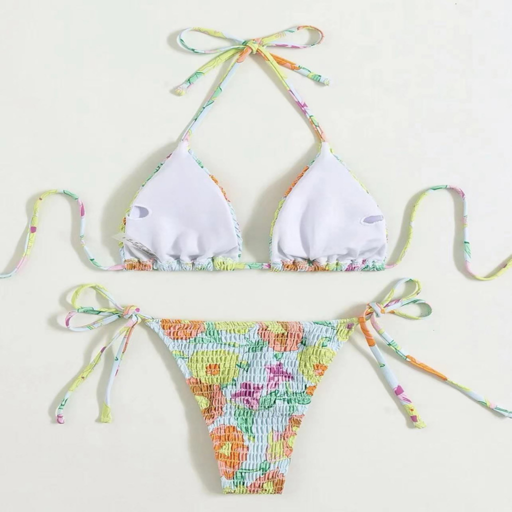 Áo tắm nữ in xẻ tà gợi cảm áo ngực nữ và bộ bikini quần lót để lặn bơi ngoài trời