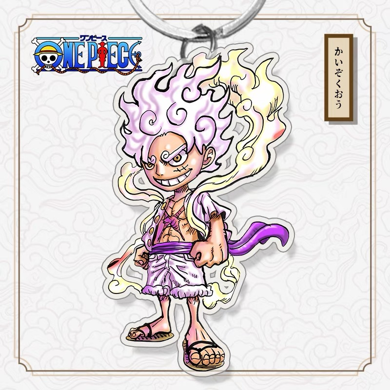 Anime one piece nika monkey d. Luffy gear 5 anime acrylic mặt dây chuyền keychain keyring collection quà tặng cosplay